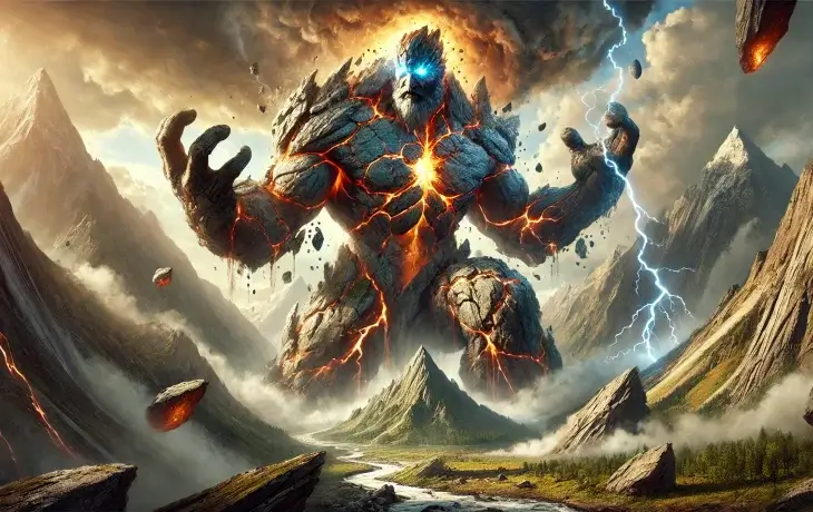 Sangal – Dağları sarsan taş devin, yıldırım ve lavlarla çevrili kudretli görünümü